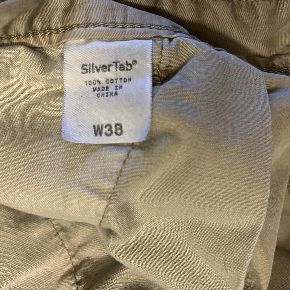 SilverTab Cargo Shorts Mens 38 Beige Cotton Canvas Relaxed Fit Pockets - Picture 4 of 4